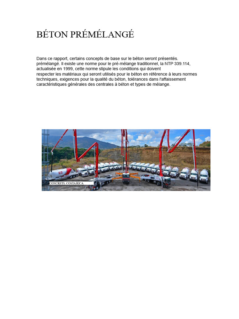 Guide du béton prémélangé et normes | PDF | Béton | Ciment
