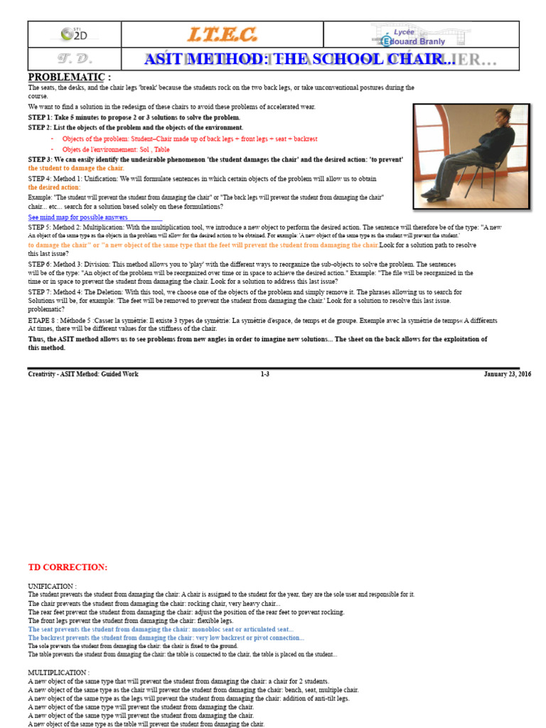 Redesigning School Chairs Using ASIT | PDF | Chair