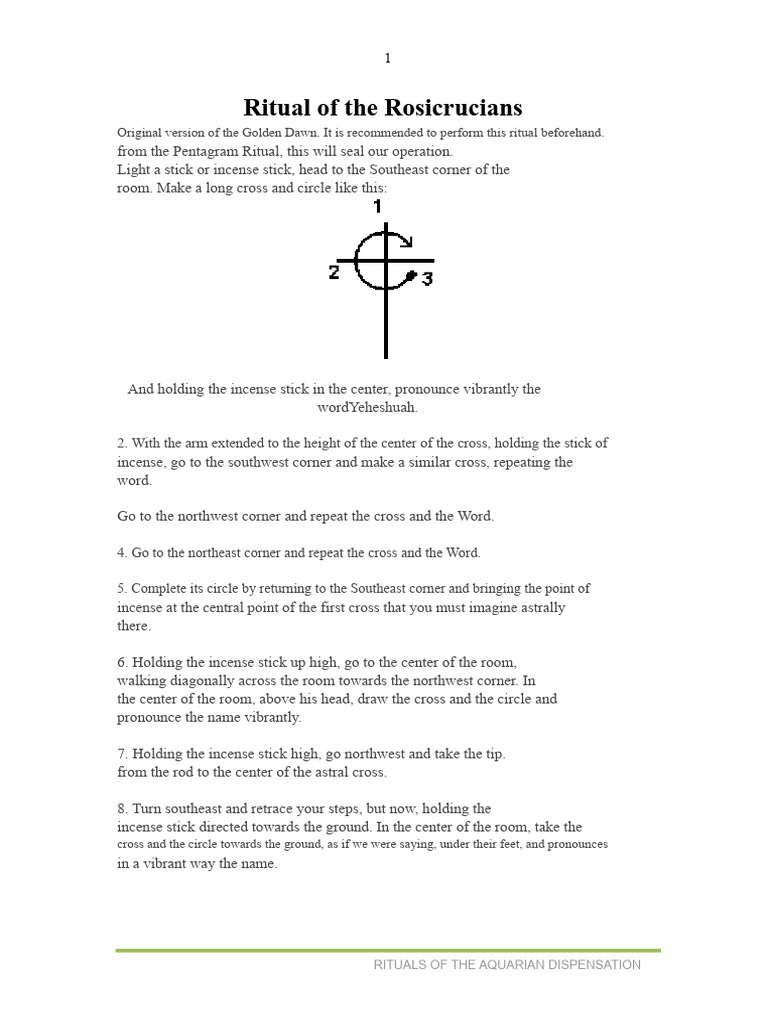 Rosicrucian Ritual Instructions | PDF