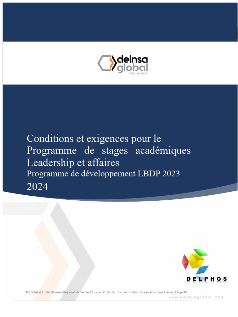 Conditions du Programme de Stage LBDP 2023 | PDF | Itil | Business