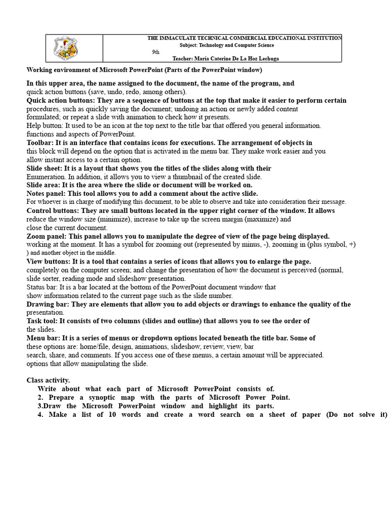 Microsoft PowerPoint Window Overview | PDF | Window (Computing ...