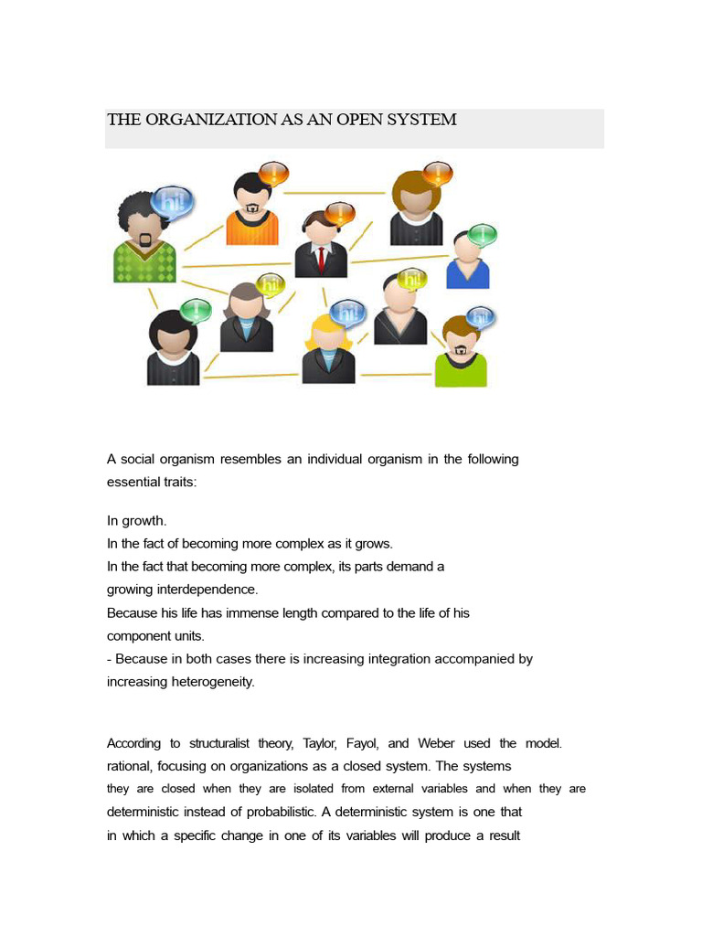 The Organization As An Open System | PDF | System | Systems Theory