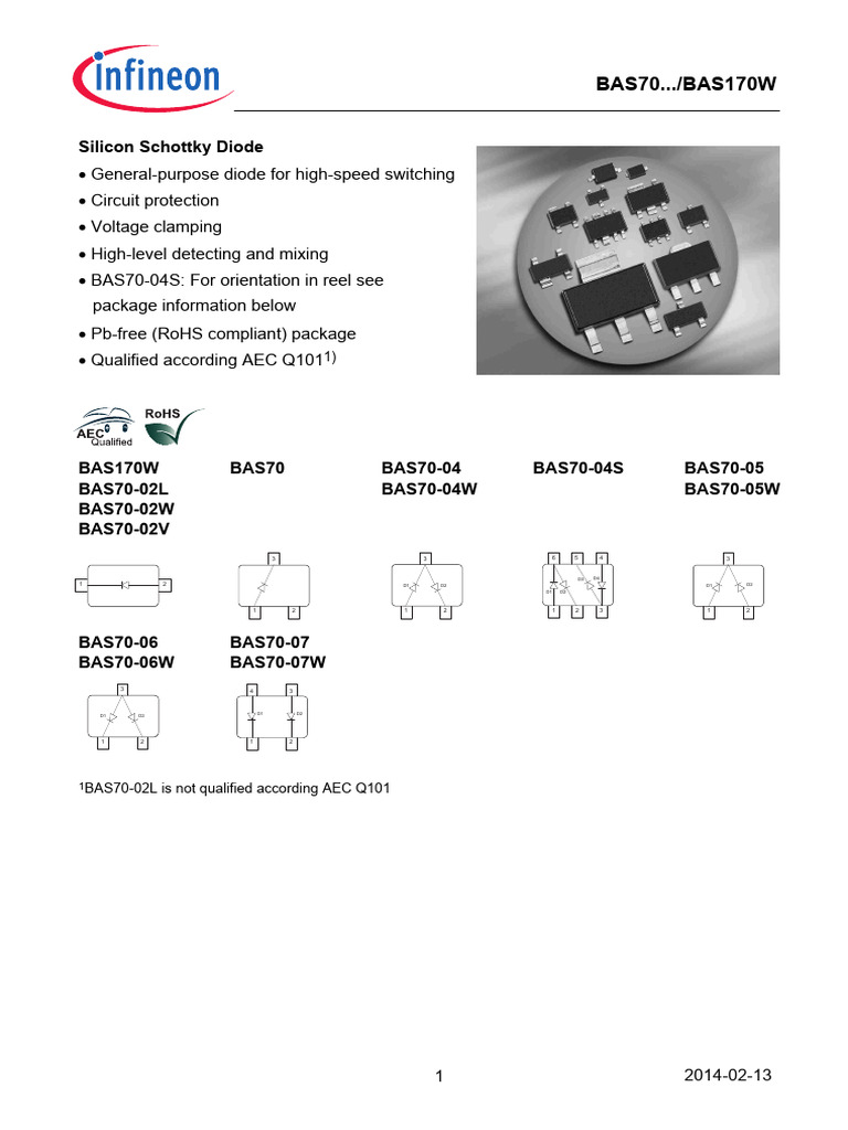 Bas70 Bas170series 2014-85076 | PDF | Diode | Anode