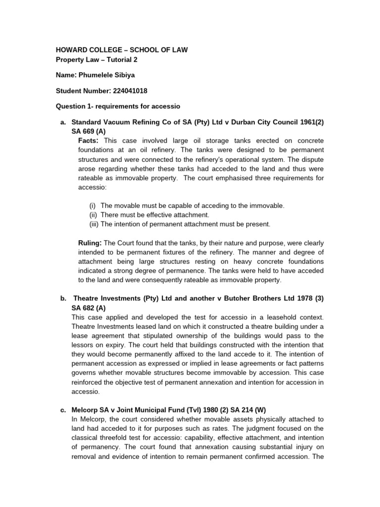 Accessio and Acquisitive Prescription Explained | PDF | Private Law ...