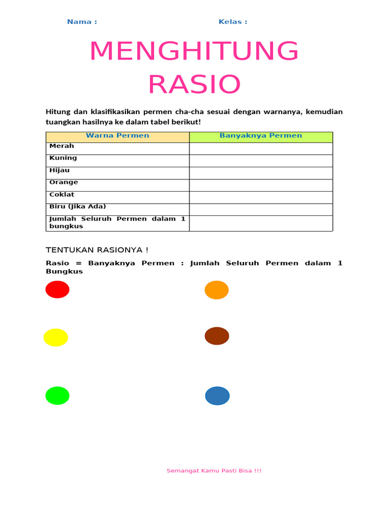 Menghitung Rasio Permen Kelas 6 | PDF