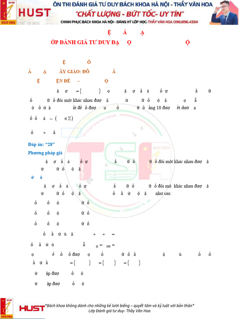 Luyện Đề 19 - Tsa 2025 - Toán (Đa) | PDF