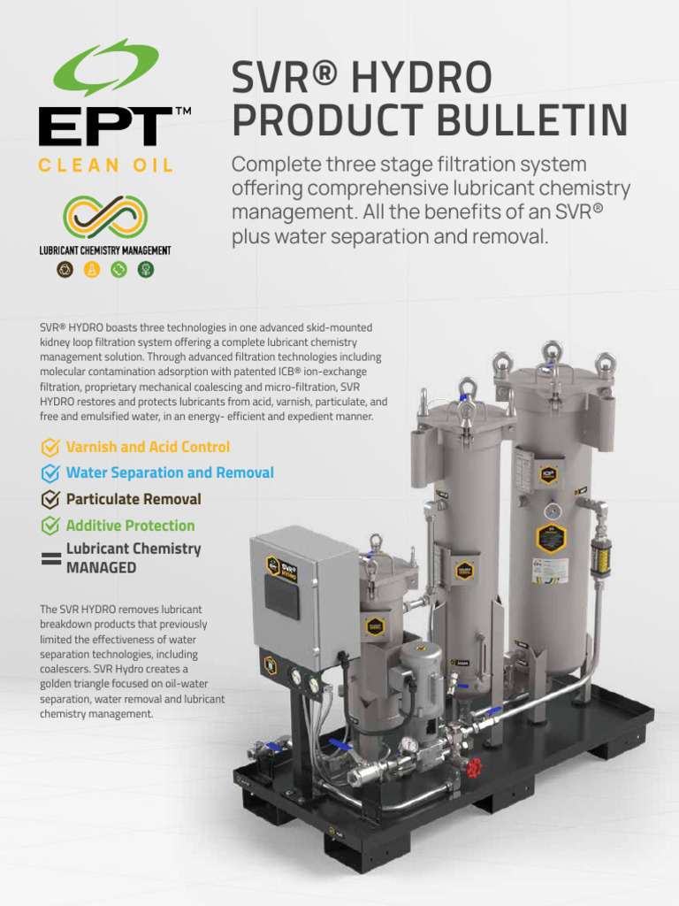 SVR® HYDRO: Advanced Filtration System | PDF | Filtration | Lubricant