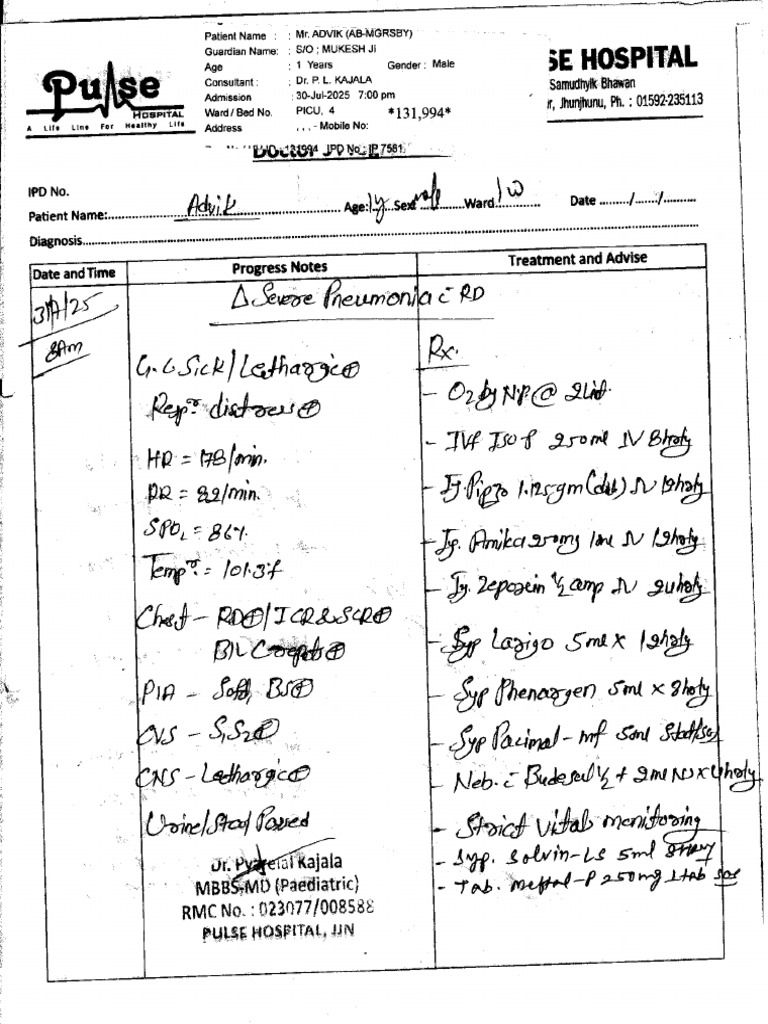Clinical Notes TPR Chart | PDF