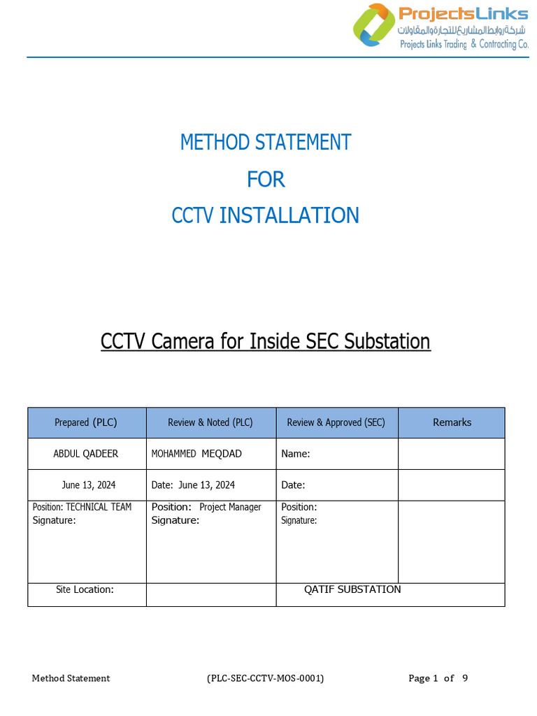 Mos PLC SBM Qatif CCTV Installation 250307 142536 | PDF | Coaxial Cable ...
