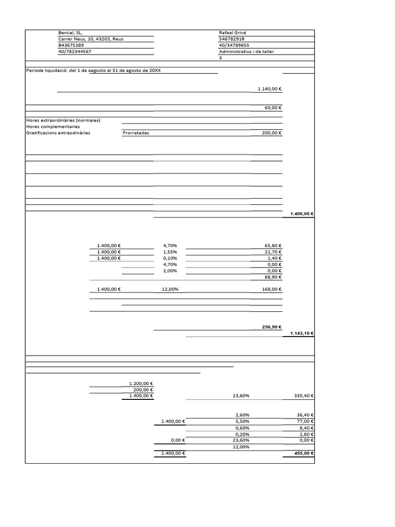 Nómina Página 157 Ex3 | PDF