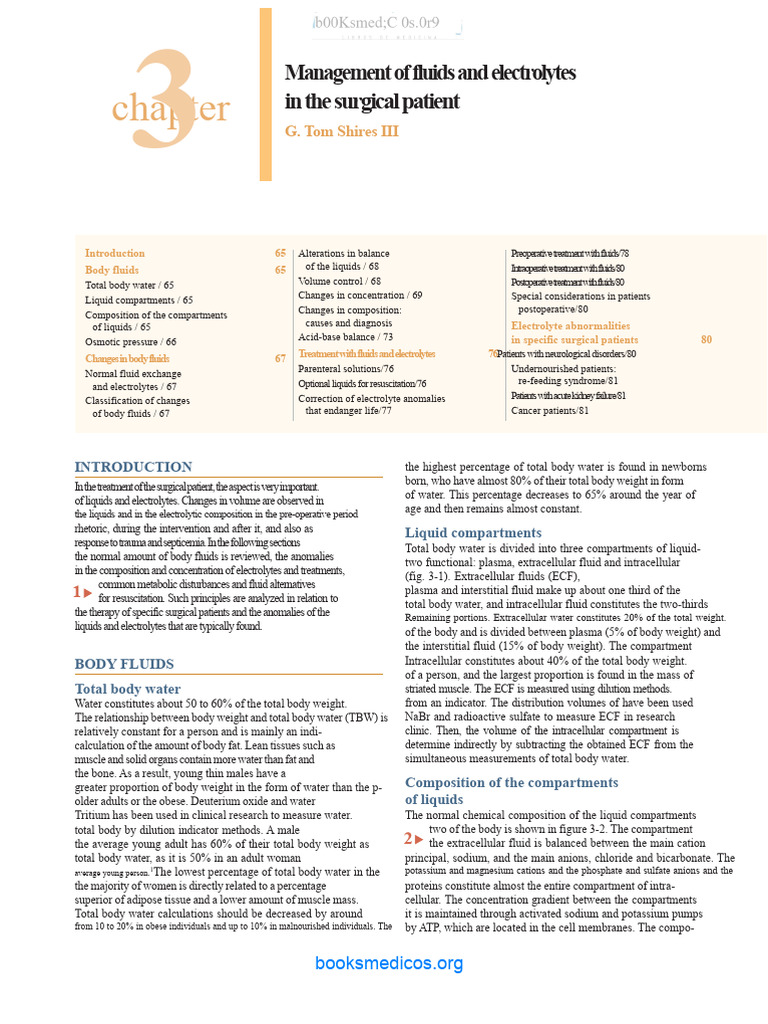 Management of Fluids and Electrolytes in The Surgical Patient ...