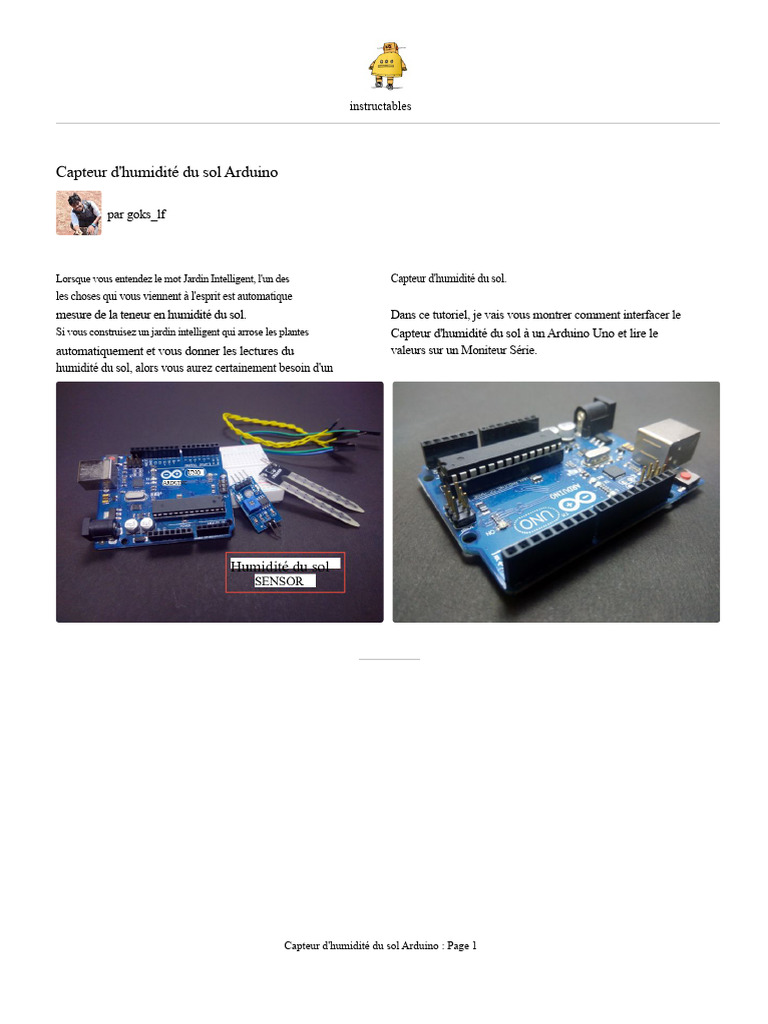 Capteur d'humidité Arduino pour jardin | PDF | Permittivité | Arduino