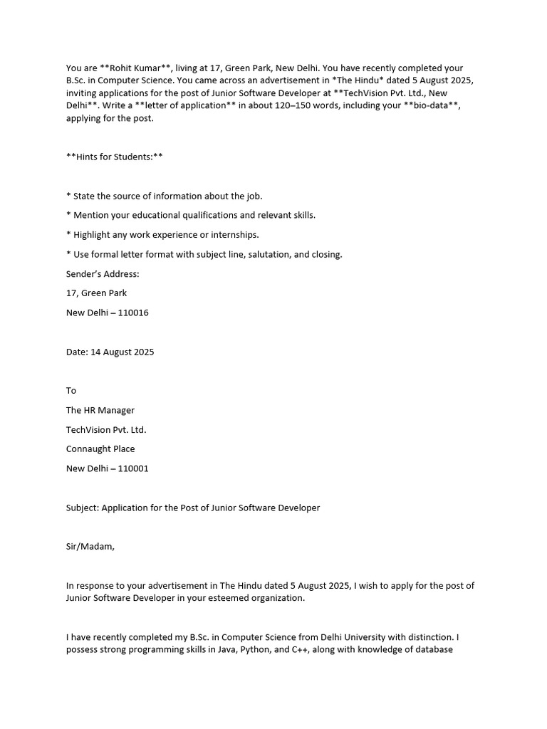 Application for Junior Software Developer | PDF | Refrigerator