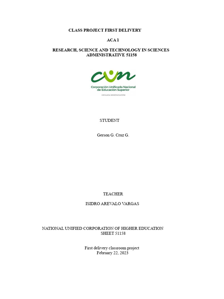Classroom Project First Delivery | PDF