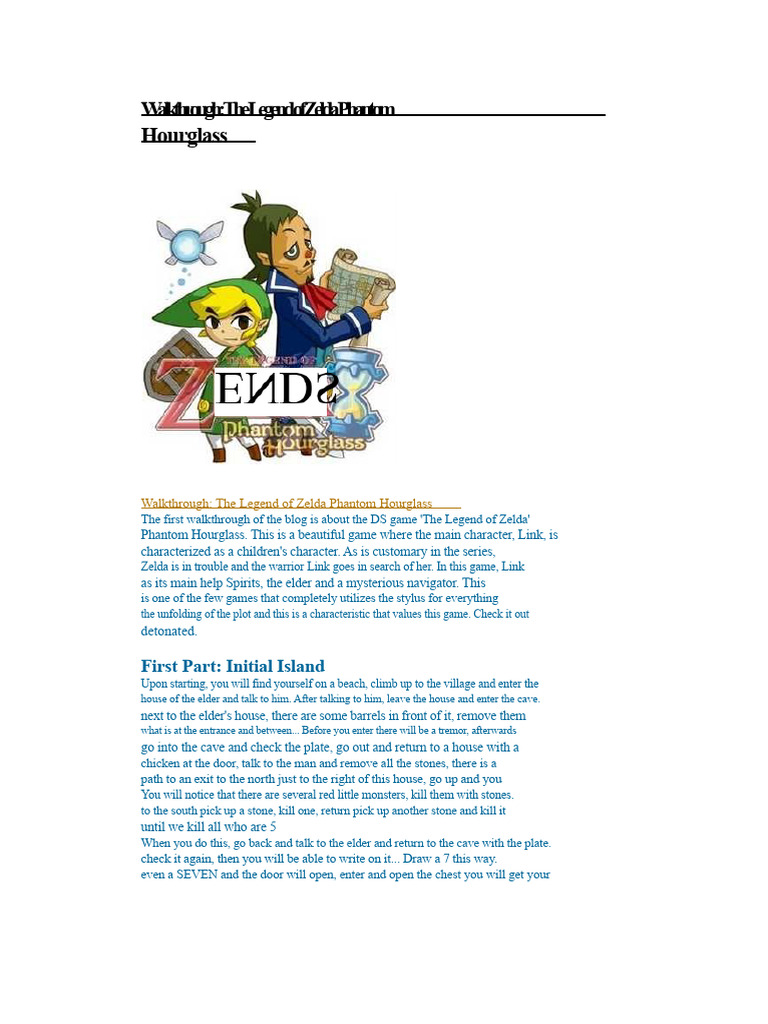Phantom Hourglass Walkthrough Guide | PDF | The Legend Of Zelda