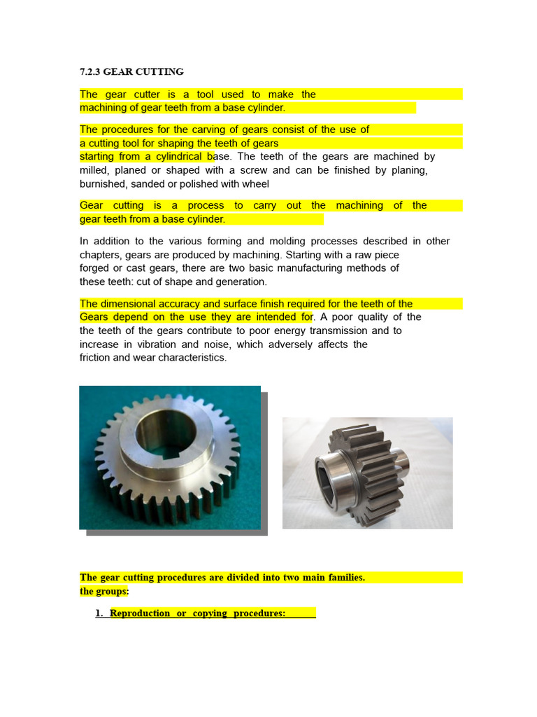 Gear Cutting Techniques and Tools | PDF | Gear | Tools