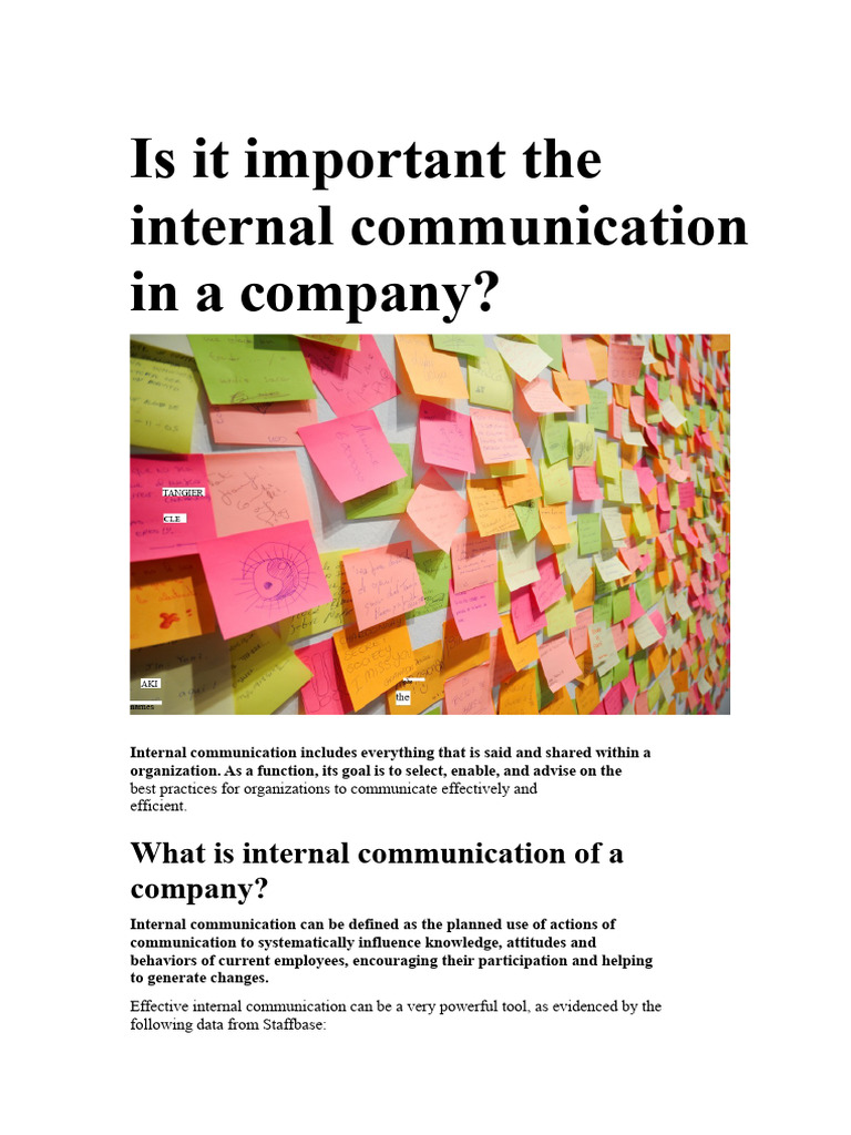 Importance of Internal Communication | PDF | Communication | Goal