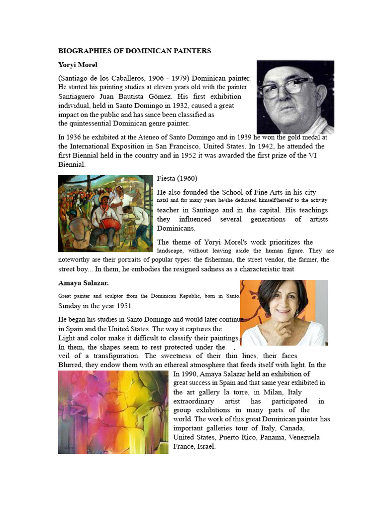 Notable Dominican Painters' Biographies | PDF | The Arts