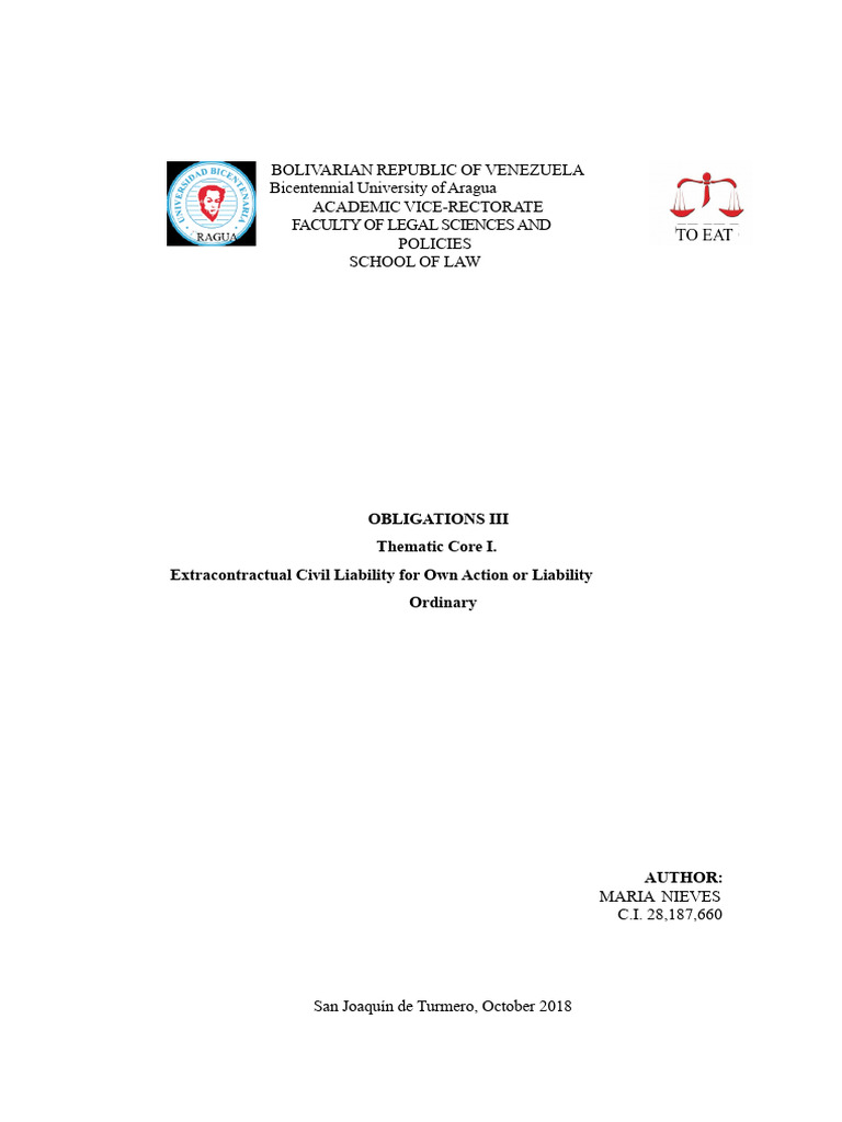 Extracontractual Civil Liability Explained | PDF | Negligence | Legal ...