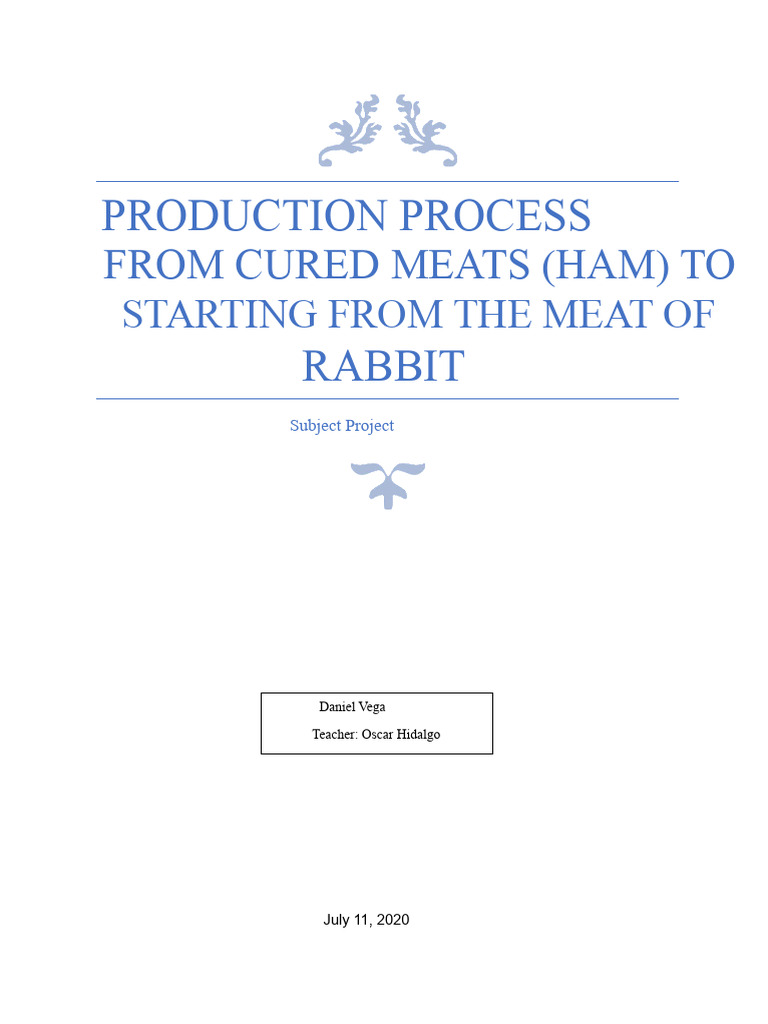 Production Process of Sausages Derived From Rabbit Meat | PDF | Food ...