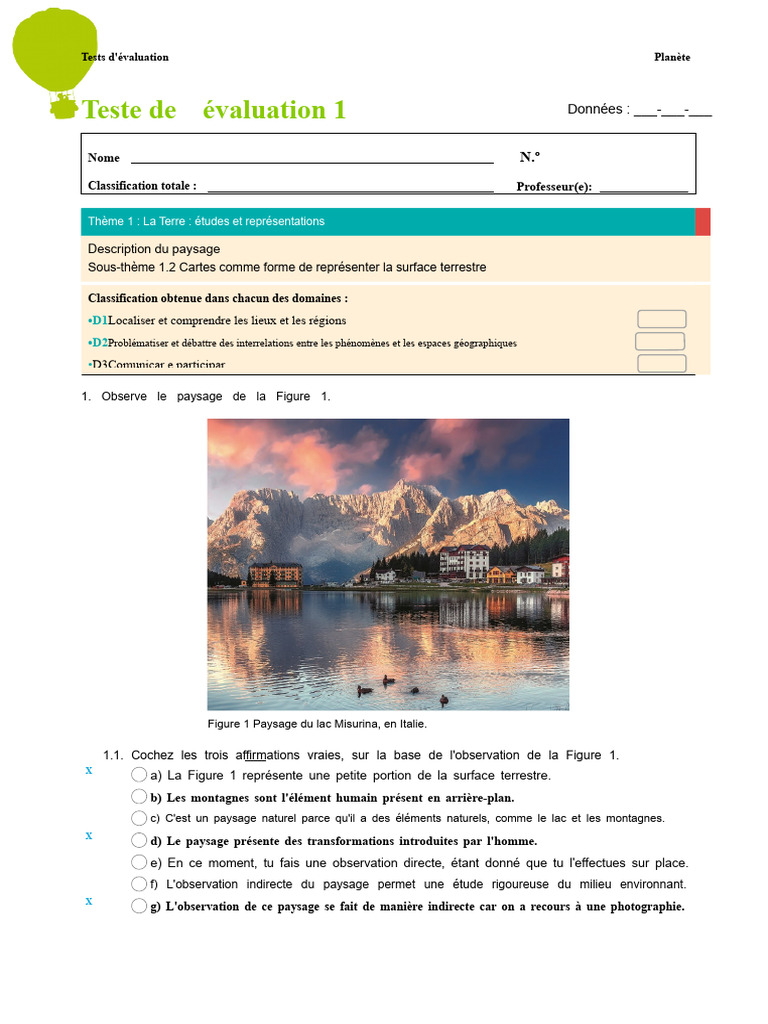 Évaluation des paysages et cartes terrestres | PDF | Paysage | Terre