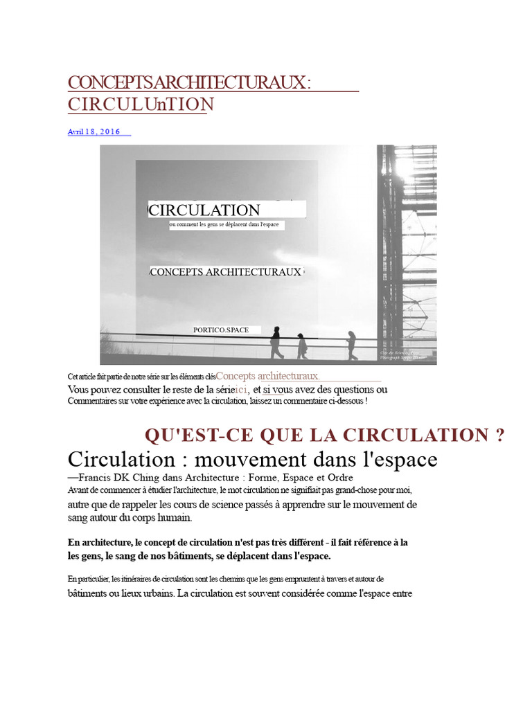 Concepts de circulation en architecture | PDF | Conception | Ascenseur