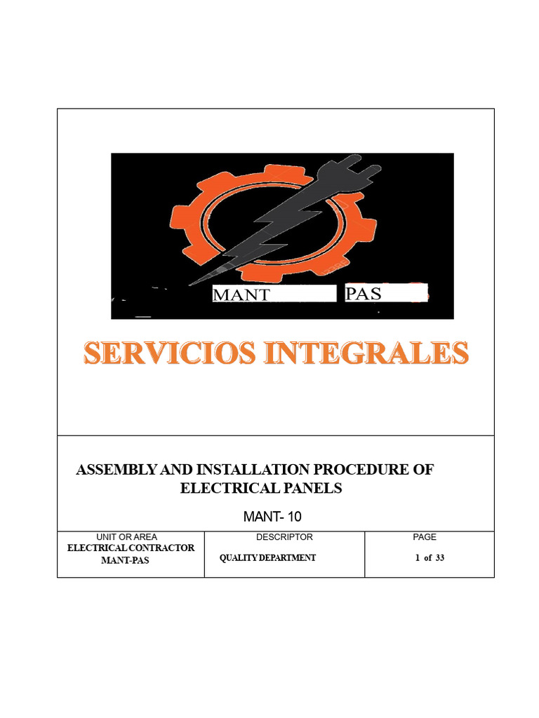 Electrical Panel Installation Guidelines | PDF | Switch | Safety