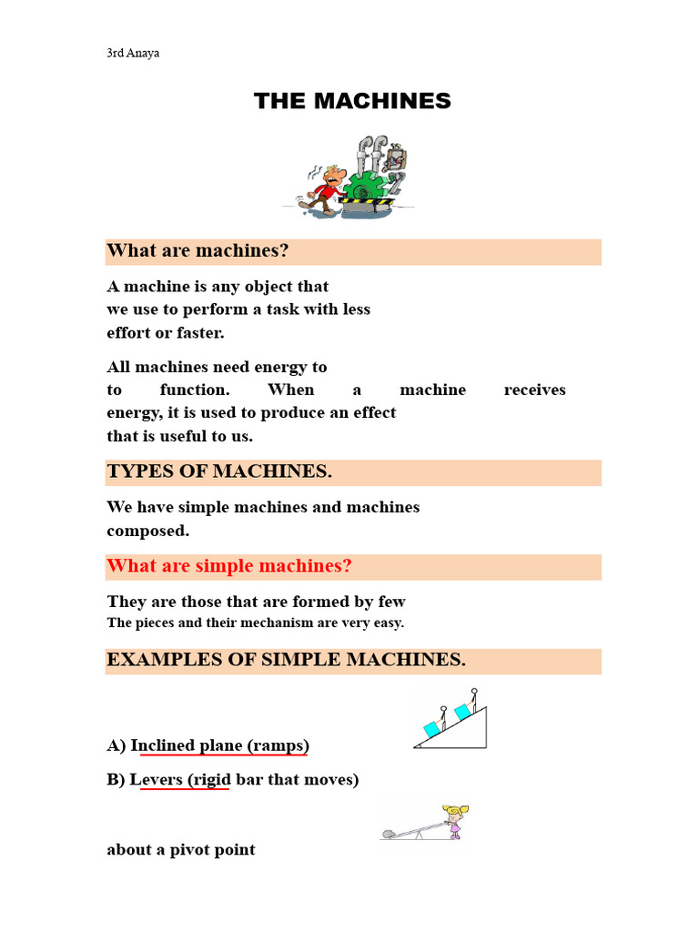 Understanding Machines: Types & Examples | PDF | Machines | Lever