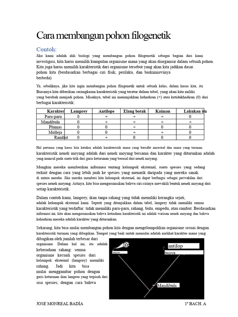 Panduan Membangun Pohon Filogenetik | PDF
