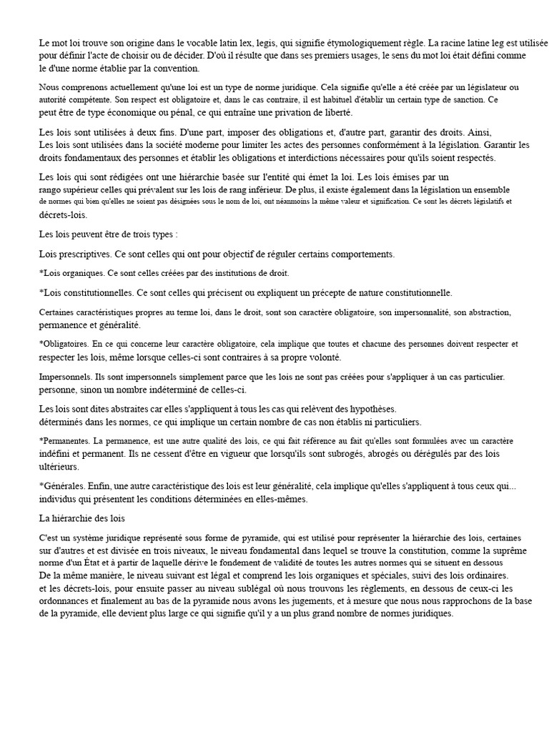 Origine et hiérarchie des lois | PDF | Loi | Constitution
