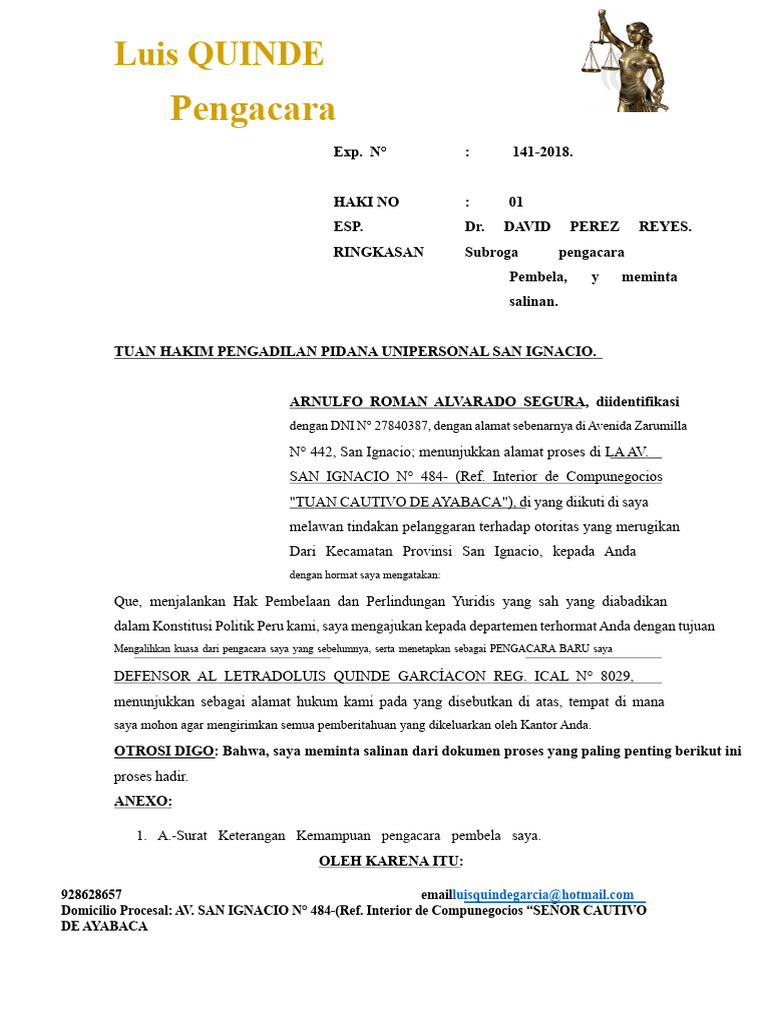 Subrogasi Pengacara Pembela | PDF