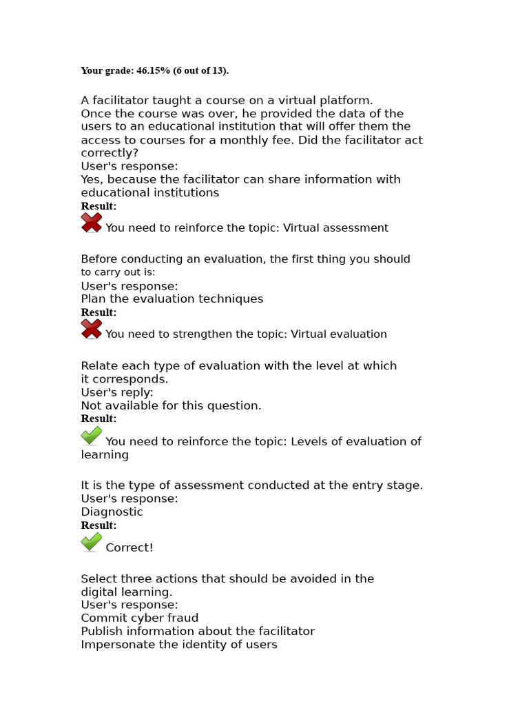 Virtual Learning Evaluation Insights | PDF | Educational Assessment ...