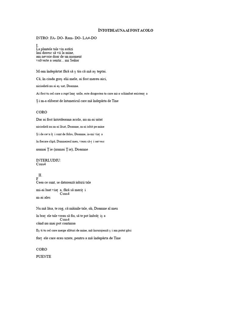 Ai Fost Mereu Acolo | PDF