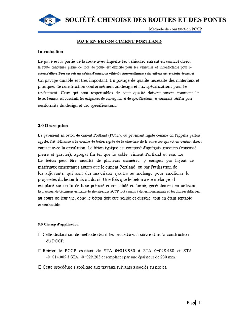 Méthode de Construction PCCP en Béton | PDF | Béton | Ciment