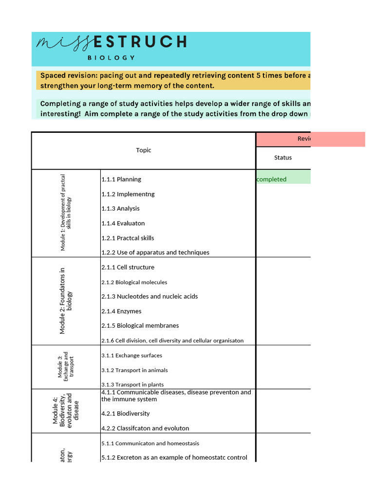 Module 3: Exchange and Transport Overview | PDF | Biology | Cell (Biology)