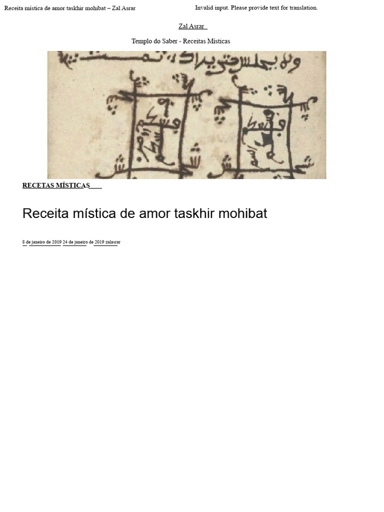 Receita Mística de Amor Taskhir | PDF