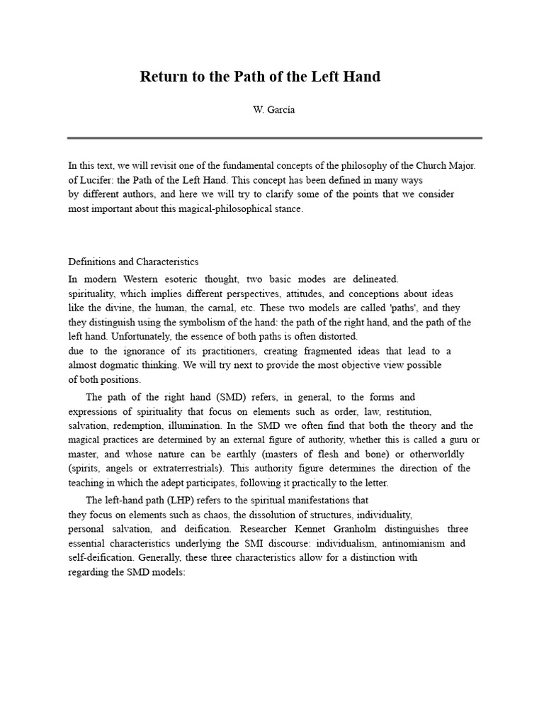 2016 04 16 The Path of The Left Hand | PDF | Mysticism | Western ...