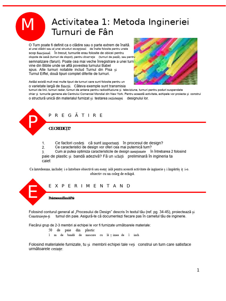 Activitatea 1 Turnuri Din Paie | PDF