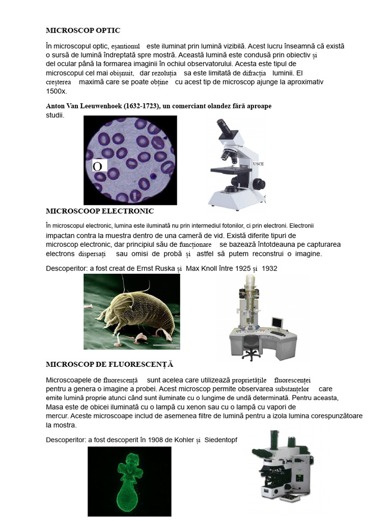 5 Tipuri de Microscoape | PDF