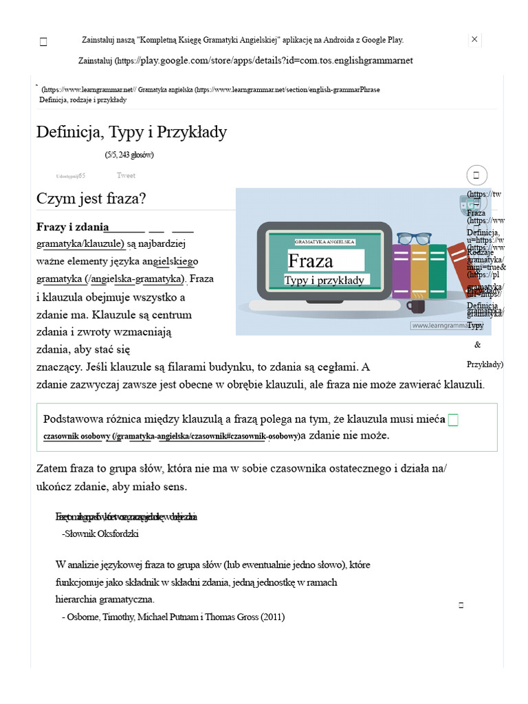 Definicja Frazy, Typy I Przykłady | PDF
