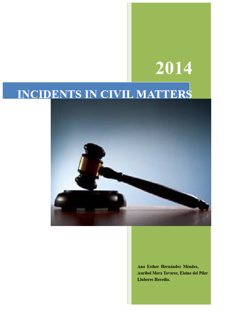 Civil Matters: Incidents and Exceptions | PDF | Lawsuit | Jurisdiction