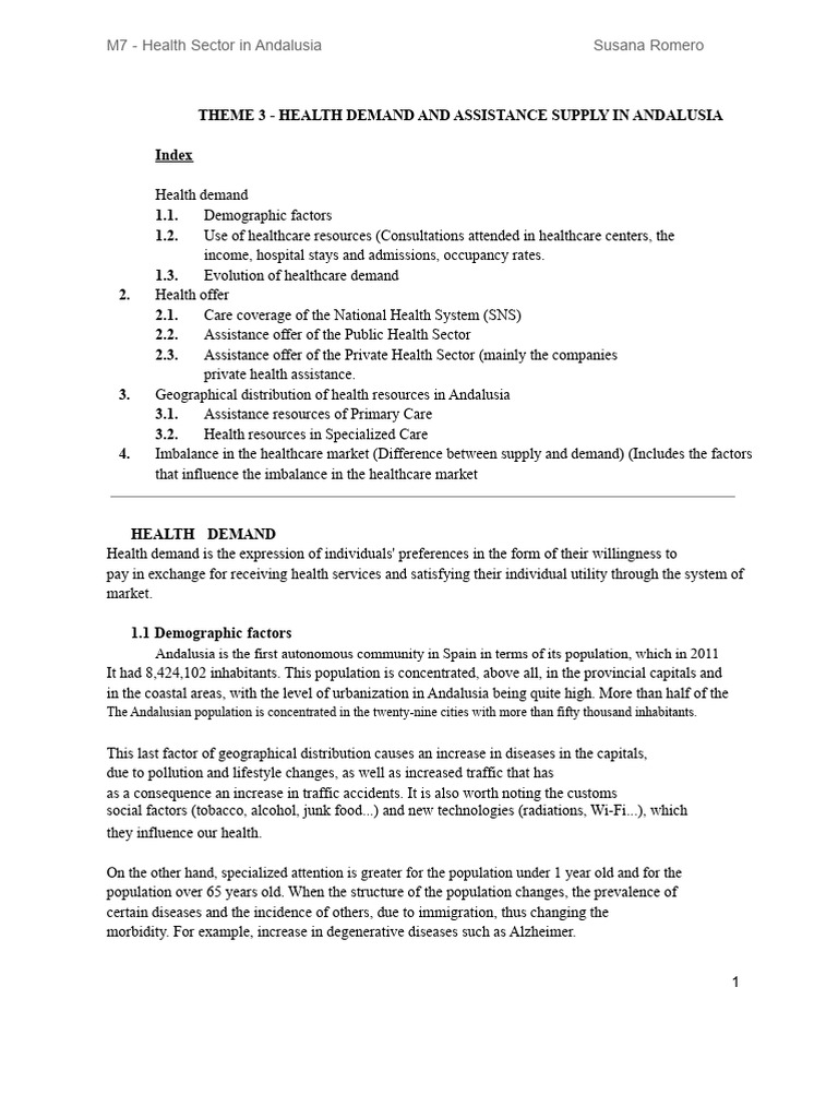 Healthcare Demand and Care Supply in Andalusia | PDF | Health Care ...