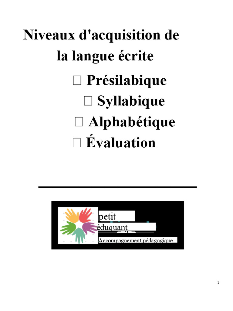 Niveaux d'acquisition de la langue écrite | PDF | Syllabe | Linguistique