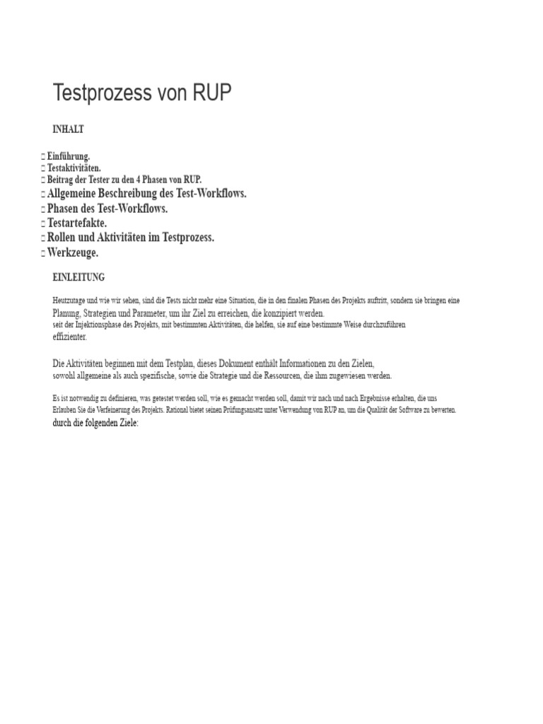 Testprozess Von RUP | PDF