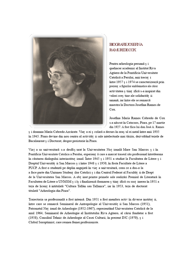 Biografia Josefina Ramos de Cox | PDF