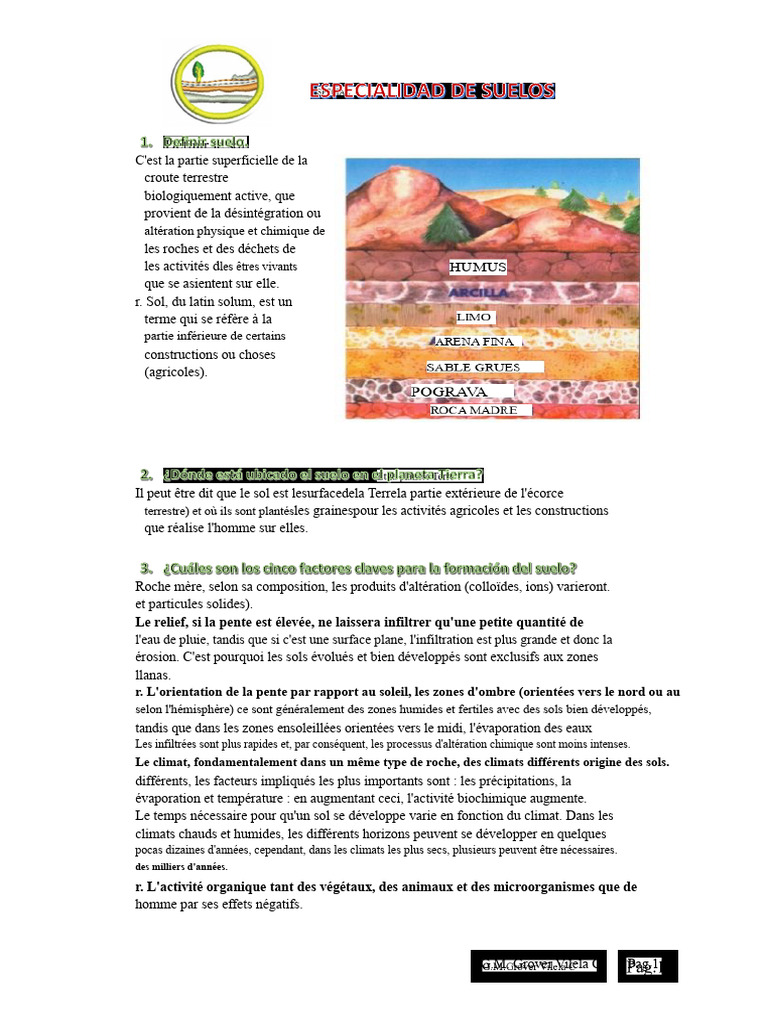 Comprendre la formation et les types de sol | PDF | Sol (pédologie ...