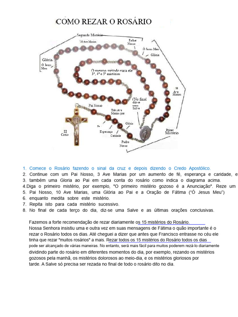 Como Rezar o Rosário | PDF | Rosário | Oração
