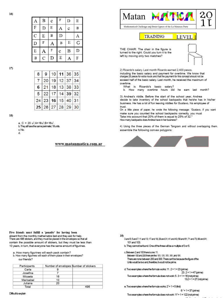 MatanMATICA 2011 Training Level 1 | PDF | Overtime | Salary