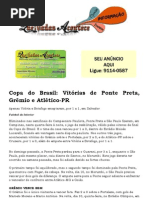 Copa do Brasil Vitórias de Ponte Preta, Grêmio e Atlético-PR