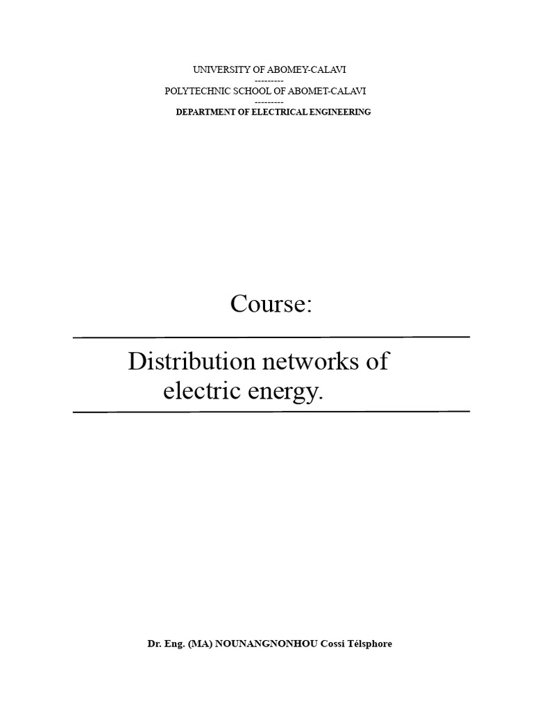 Electric Power Distribution Networks Course | PDF | Insulator ...